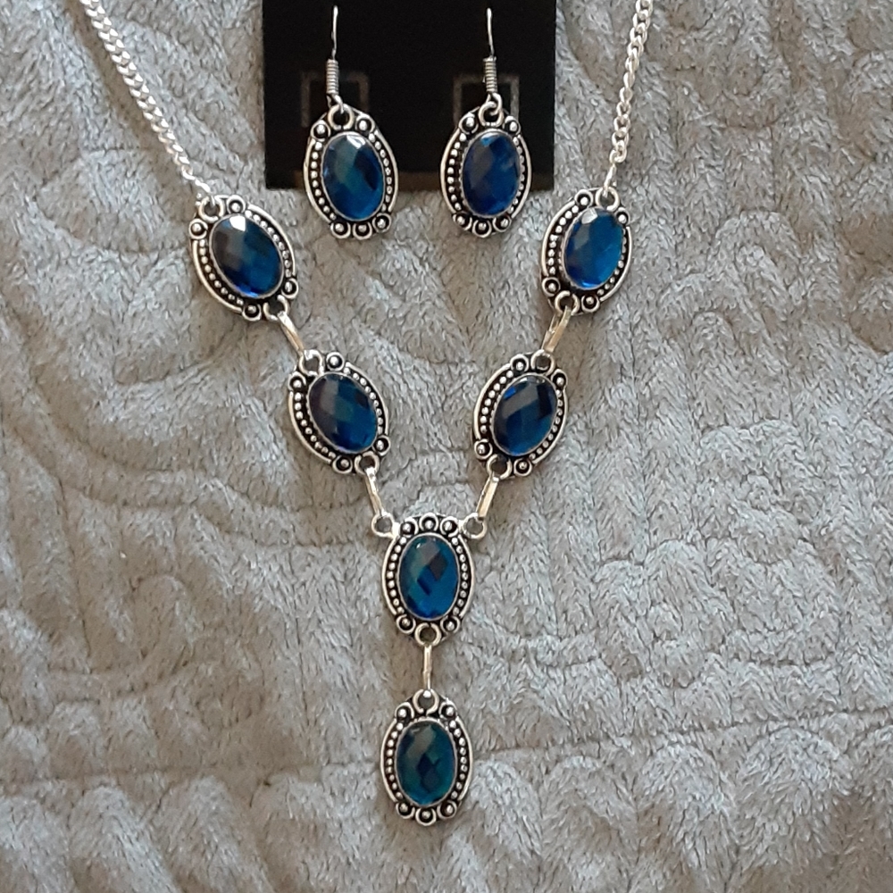 Topaz necklace and earring set